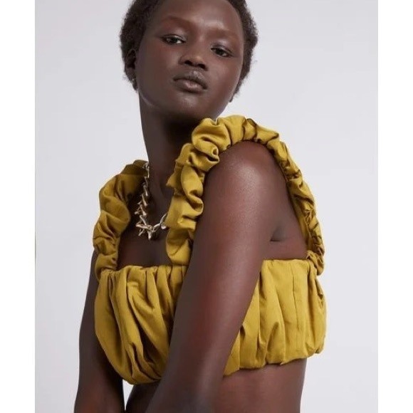 Aje. NWT Women's Green Medina Ruched Cropped Top Green Size 6 - Picture 8 of 10